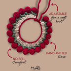 "Noel" Handknitted Cat Collar