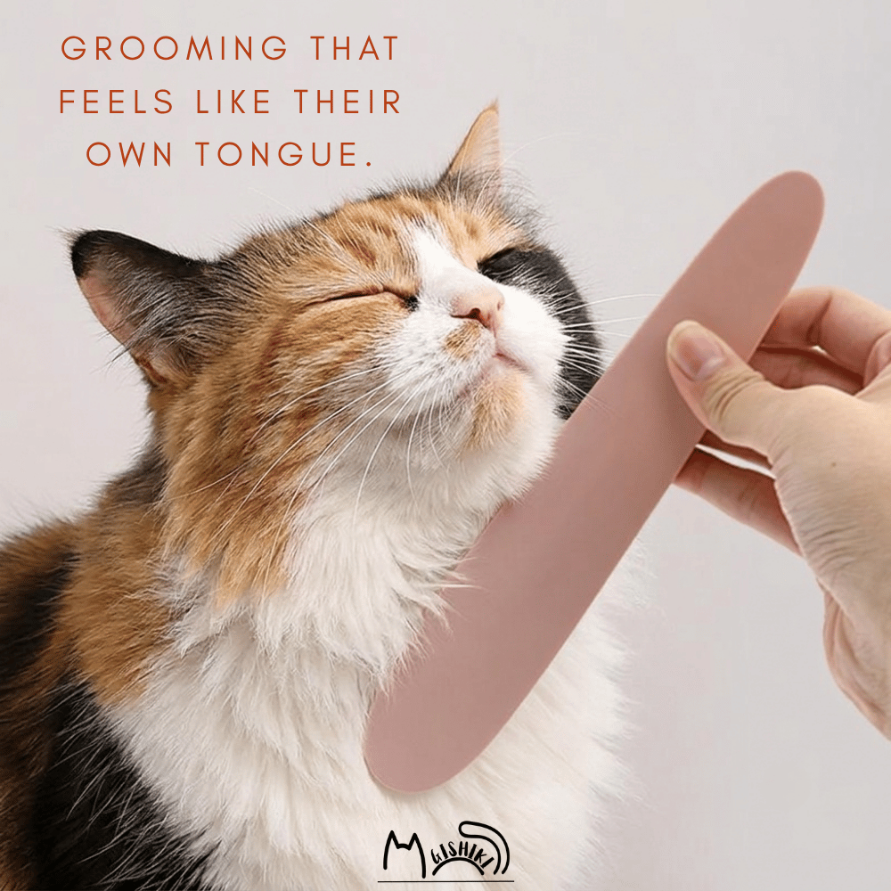 "BIO-GROOM" Bristle-Free Cat Grooming Brush (Slate)