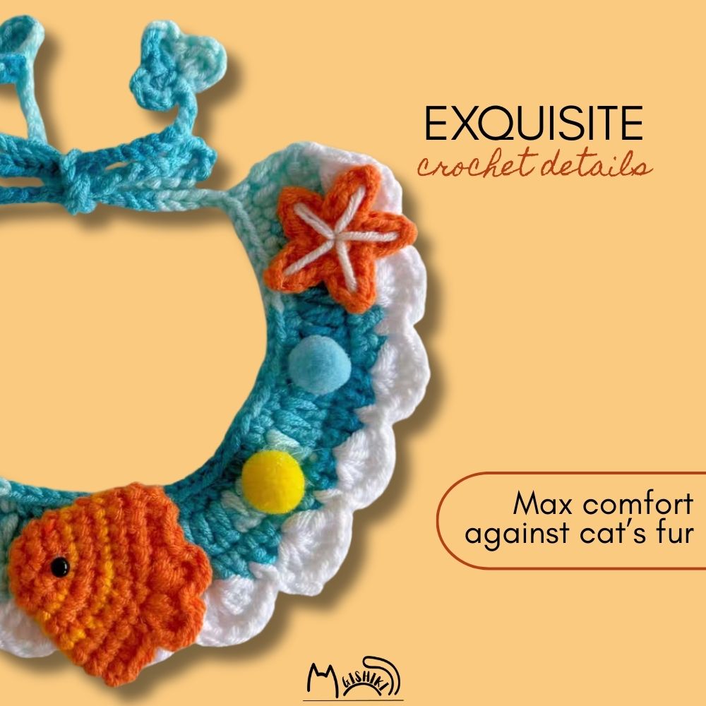 "Marina" Handknitted Cat Collar