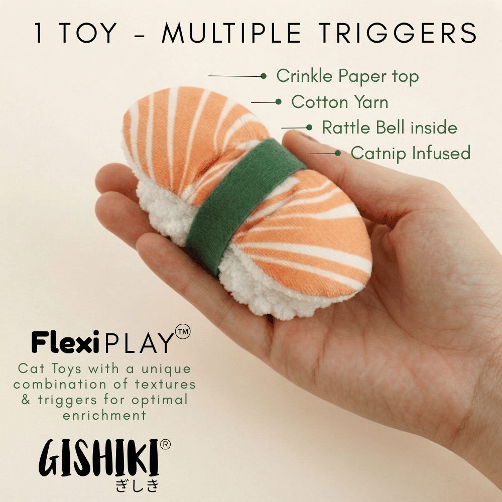 "Catnip Sushi" Multi-Texture Cat toy (Set of 2) - FlexiPlay