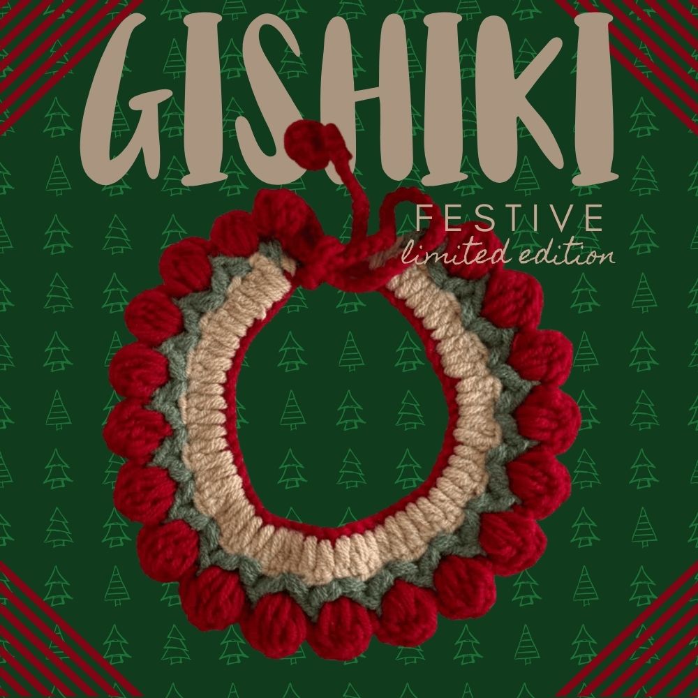 "Noel" Handknitted Cat Collar