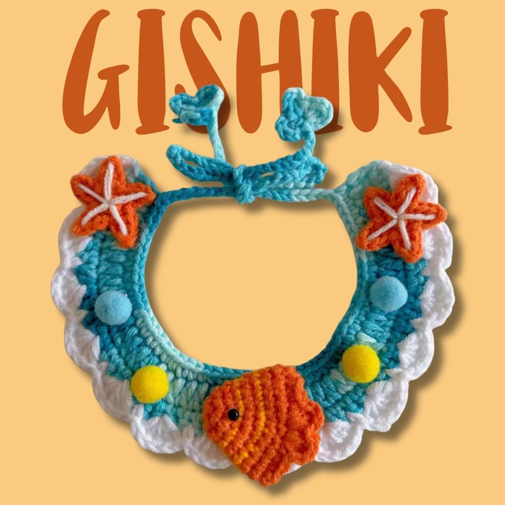 "Marina" Handknitted Cat Collar