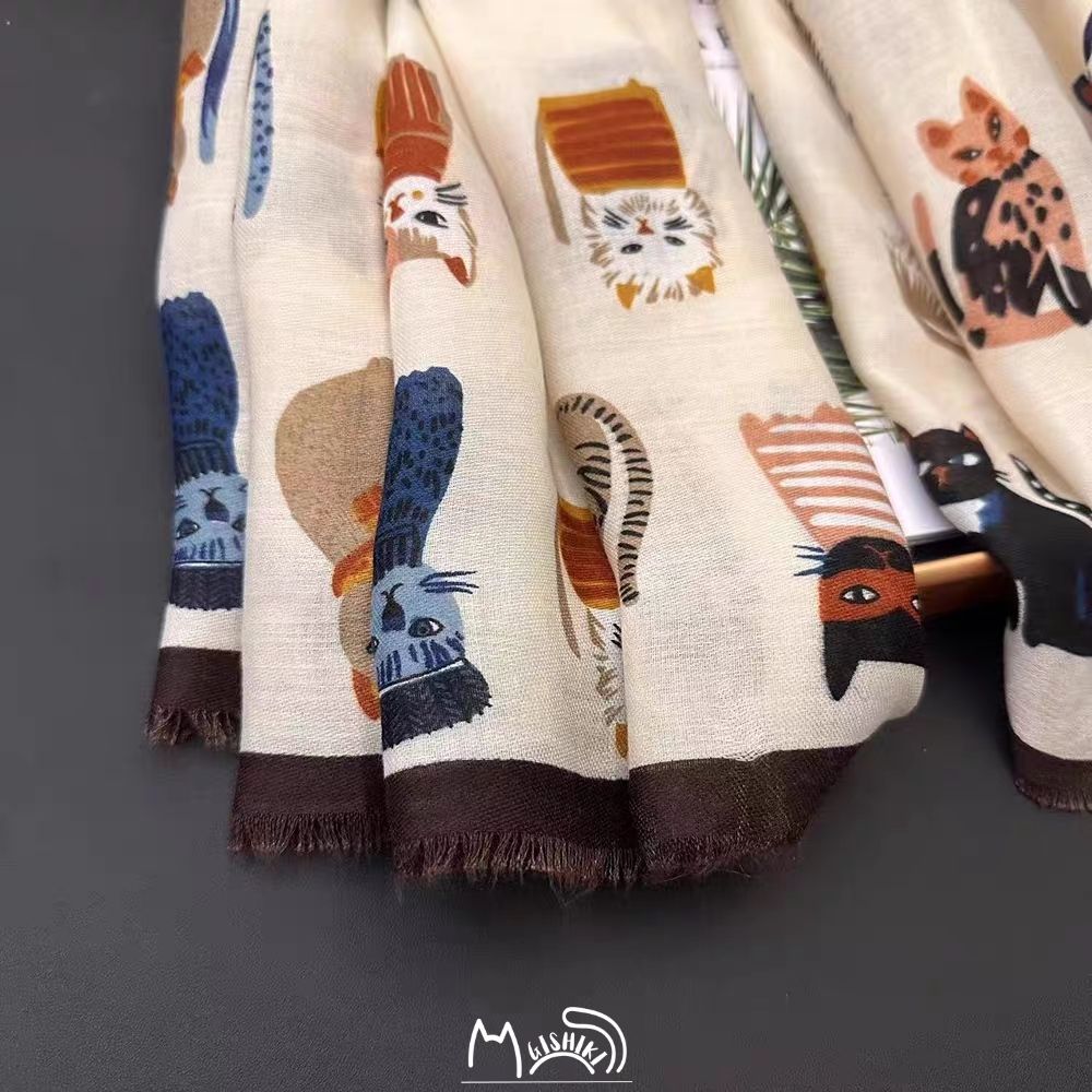 "Cat Lady" Premium Cotton lightweight scarf