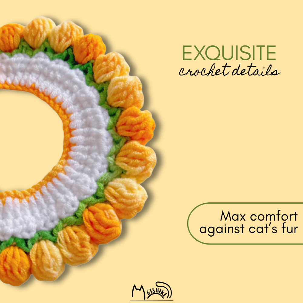 "Marigold" Handknitted Cat Collar