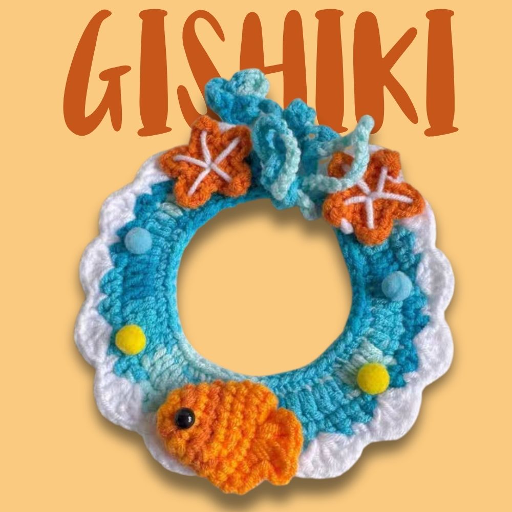 "Marina" Handknitted Cat Collar