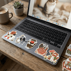 Vintage Cat Life Sticker Pack - 25 Pcs
