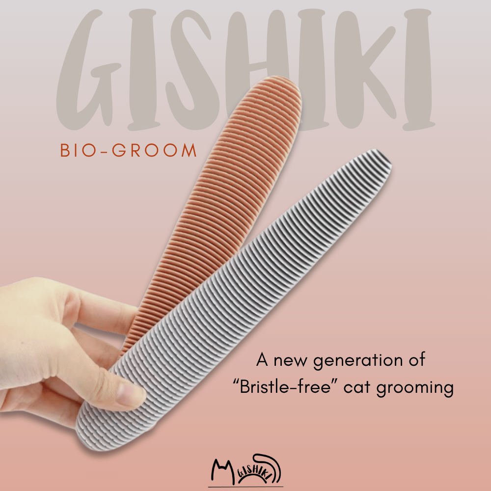 "BIO-GROOM" Bristle-Free Cat Grooming Brush (Slate)