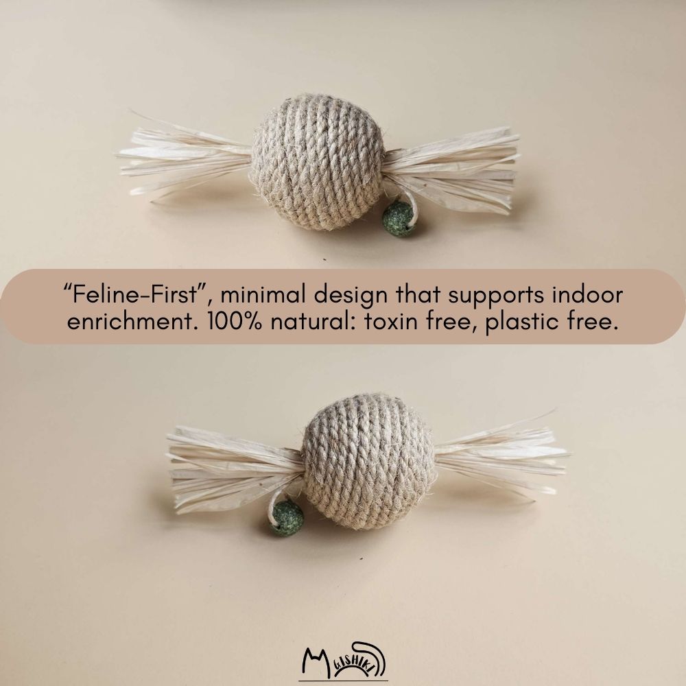 "Toffee Ball" Raffia & Catnip Toy