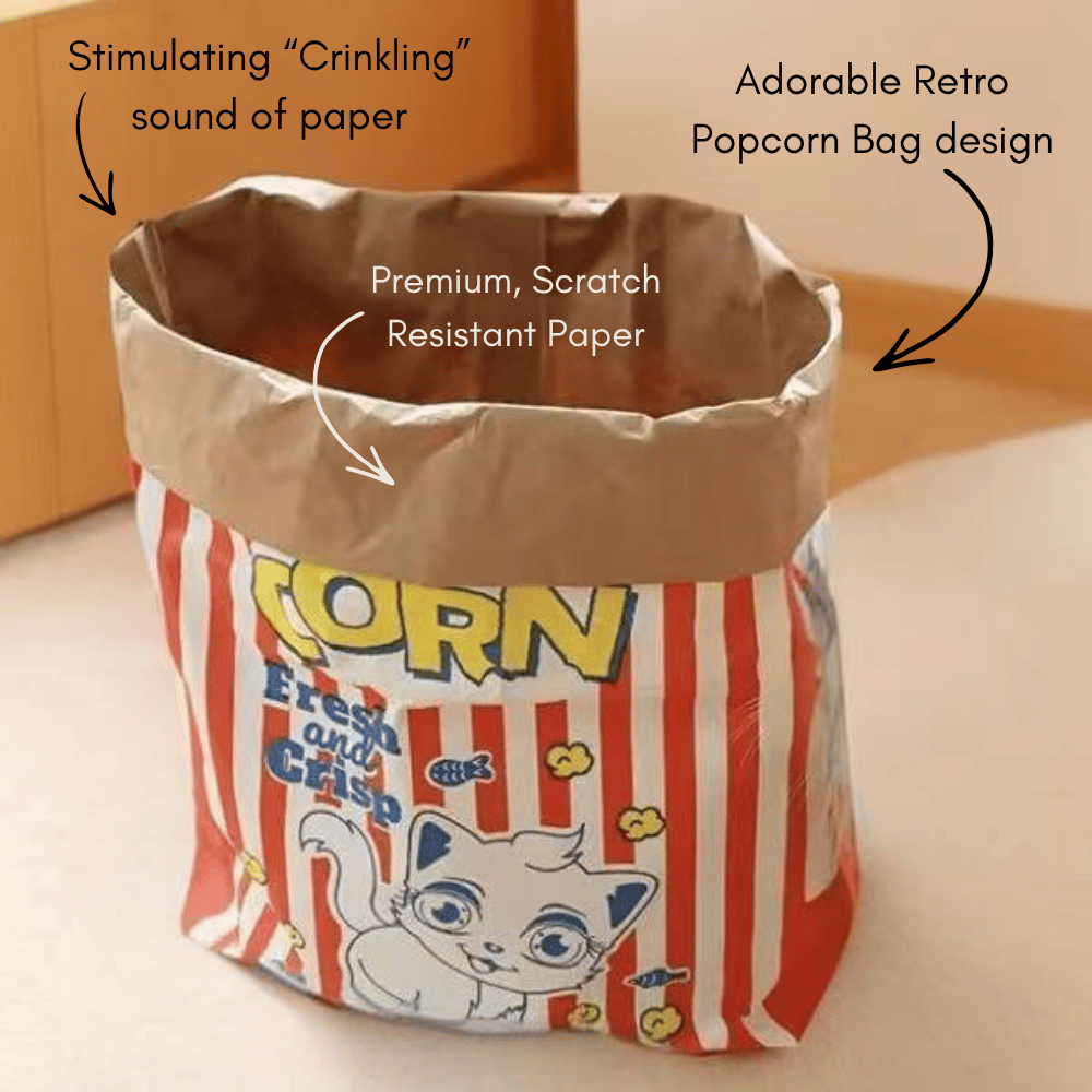 "Popcorn" Enrichment Paper Bag for Cats