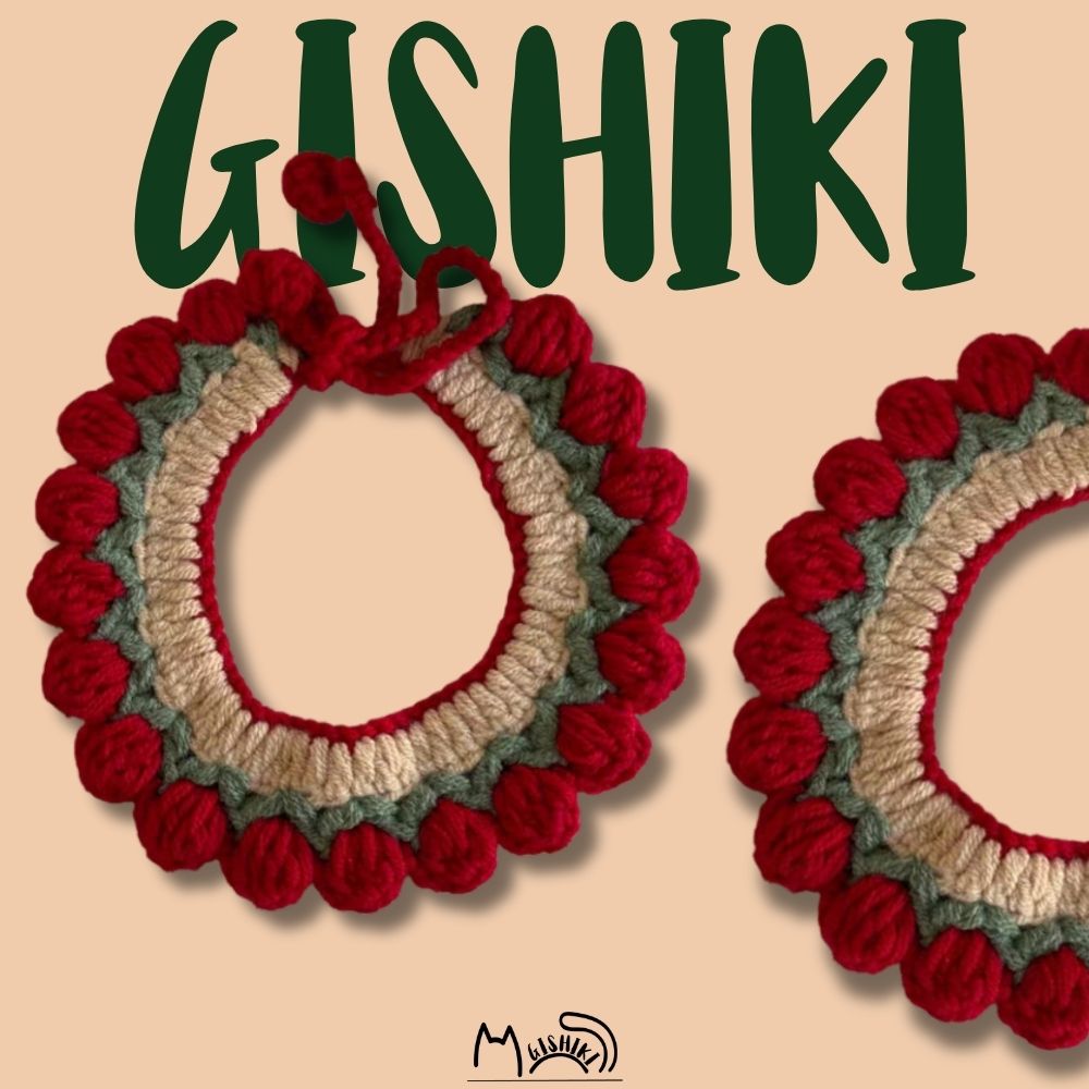 "Noel" Handknitted Cat Collar